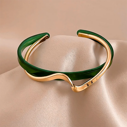 Geometric White Shell Cuff Bracelet