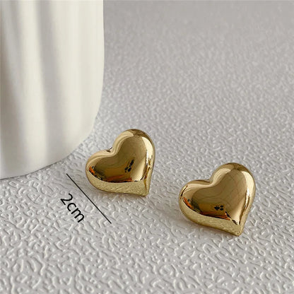 Lats Gold or Silver Heart Stud Earrings