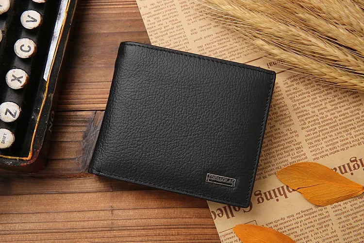 Premium Genuine Leather Men's Wallet – Compact Cowhide Bifold