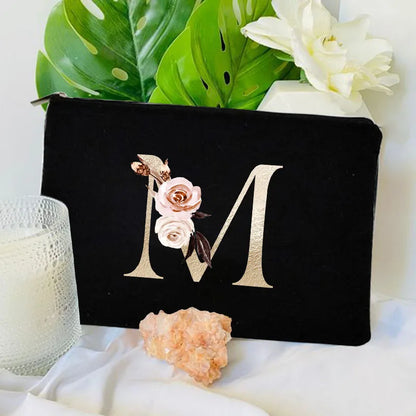 Floral Canvas Cosmetic Bag – Travel Makeup & Toiletry Pouch