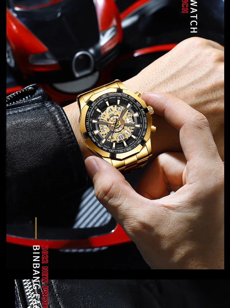 BINBOND Men’s Luxury Quartz Watch with Calendar