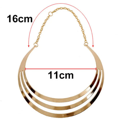 Bold Alloy Layered Necklace