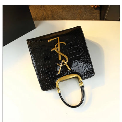 St Laurell Crocodile-Texture Luxury Tote Shoulder Bag