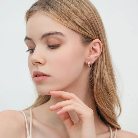 Sterling Silver Zircon Ball Stud Earrings – Exquisite and Elegant