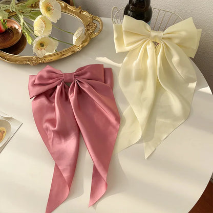 Ladies Elegant Bowknot Barrette Hair Ribbon