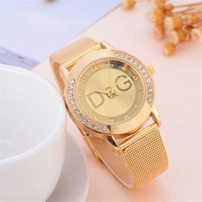 The Dolce Vida Diamond Accent Gold Mesh Women's Watch