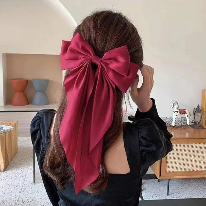 Ladies Elegant Bowknot Barrette Hair Ribbon