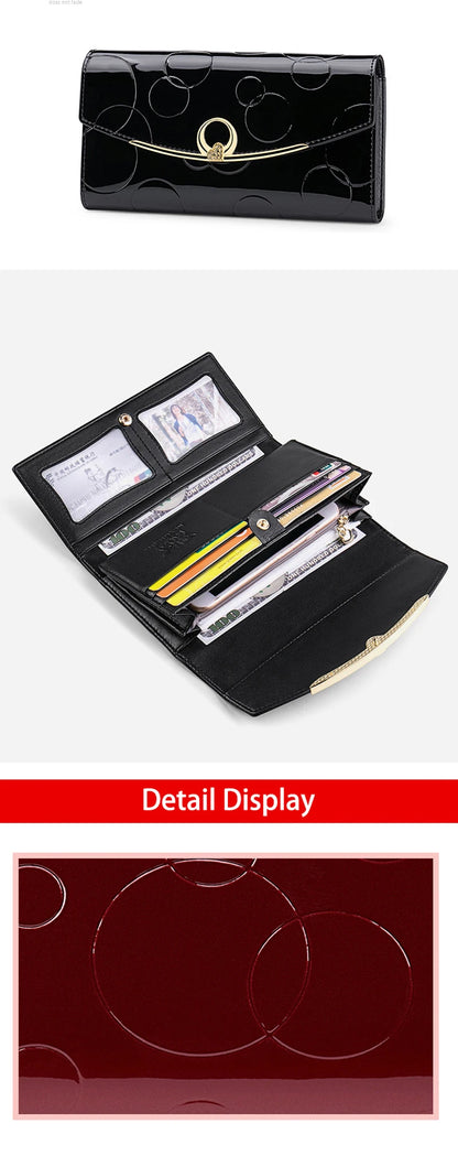 Luxury Leather Long Wallet – RFID Secure with Phone and Card Pockets