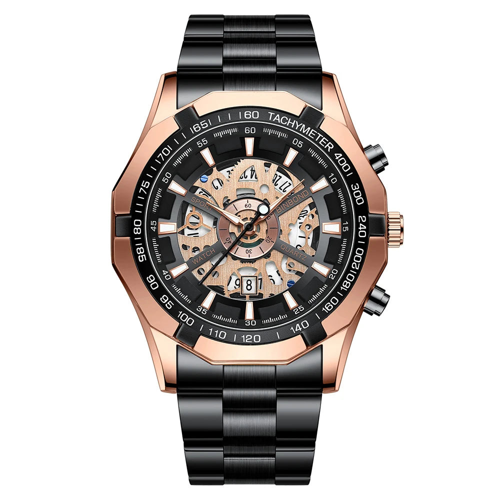 BINBOND Men’s Luxury Quartz Watch with Calendar