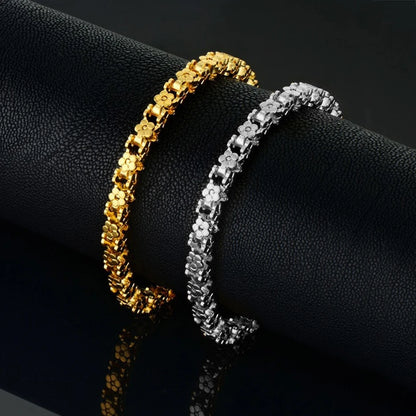 Punk Floral Chain Bracelet – Gold or Silver