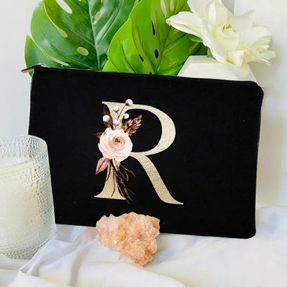 Floral Canvas Cosmetic Bag – Travel Makeup & Toiletry Pouch