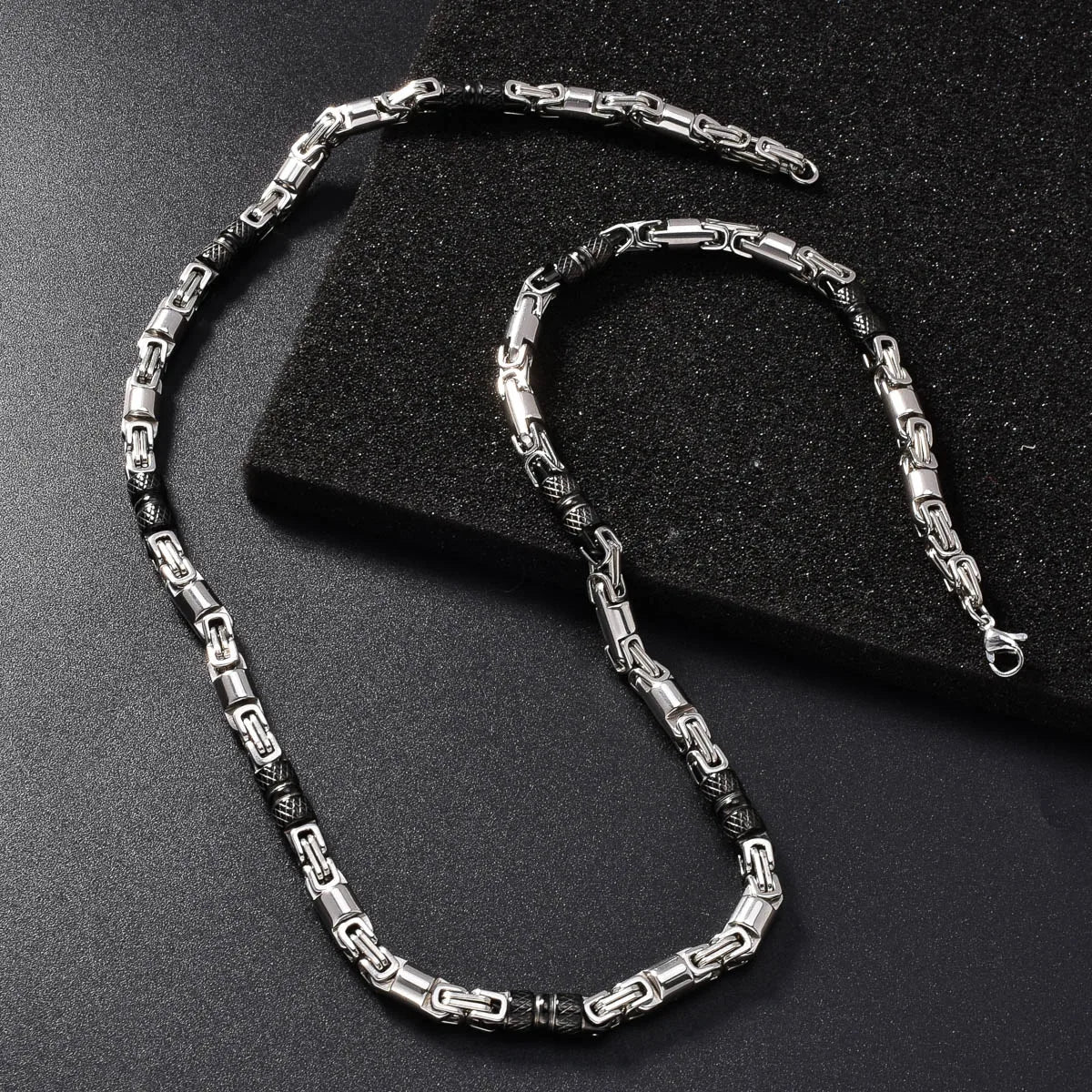 Couples Byzantine Chain Necklaces – His & Hers Stainless Steel Statement Jewelry