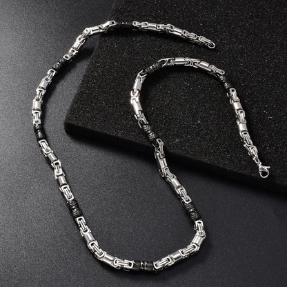 Couples Byzantine Chain Necklaces – His & Hers Stainless Steel Statement Jewelry