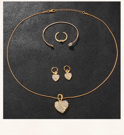 Luxury 6PCS Women's Rhinestone Watch & Jewelry Set