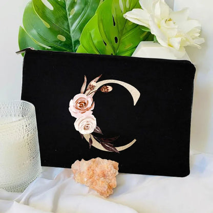Floral Canvas Cosmetic Bag – Travel Makeup & Toiletry Pouch