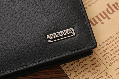 Premium Genuine Leather Men's Wallet – Compact Cowhide Bifold