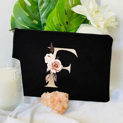 Floral Canvas Cosmetic Bag – Travel Makeup & Toiletry Pouch
