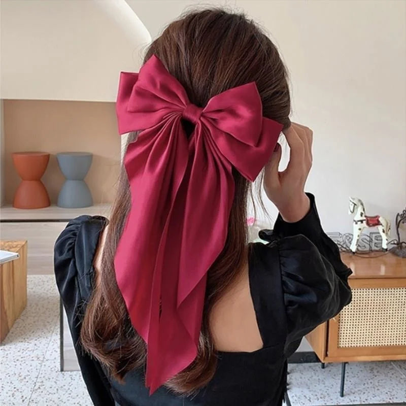 Ladies Elegant Bowknot Barrette Hair Ribbon