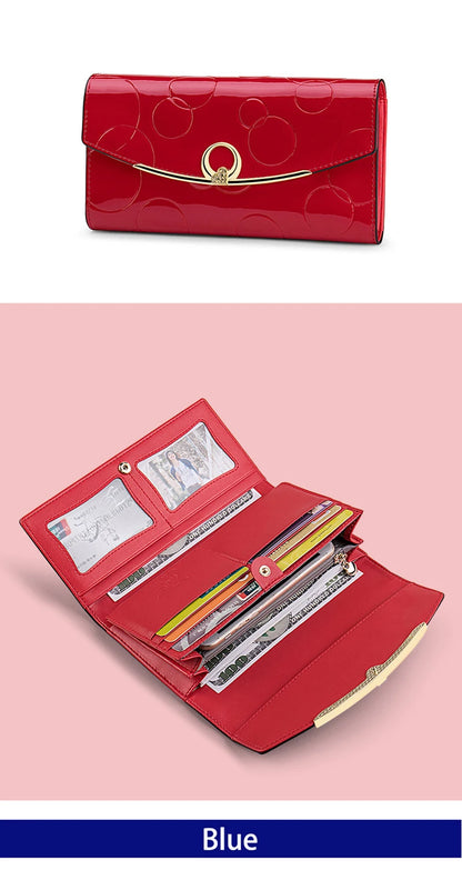 Luxury Leather Long Wallet – RFID Secure with Phone and Card Pockets