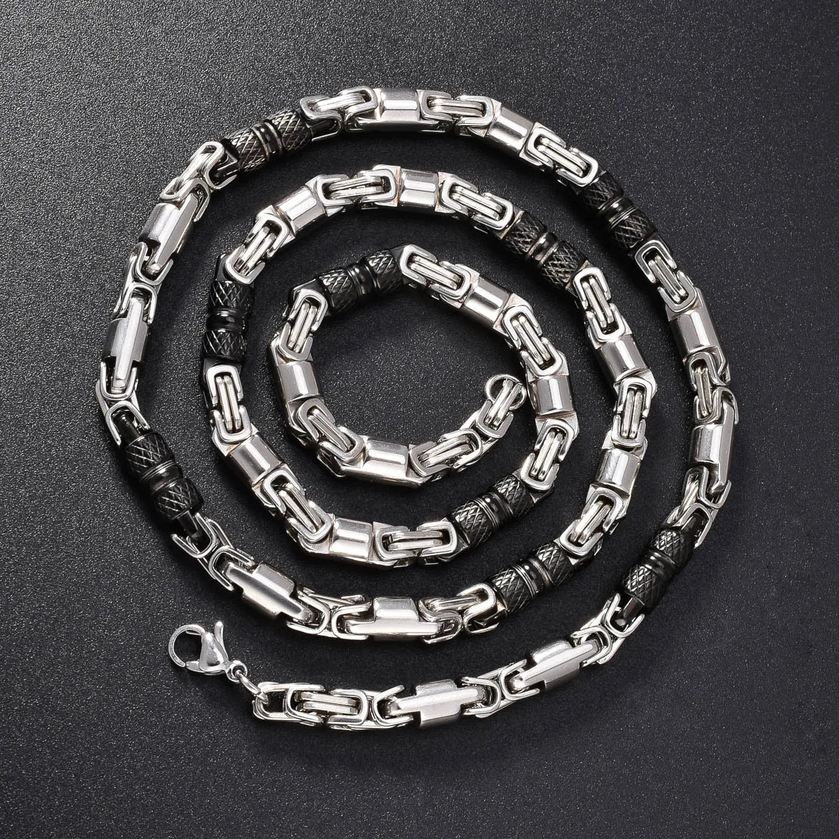 Couples Byzantine Chain Necklaces – His & Hers Stainless Steel Statement Jewelry