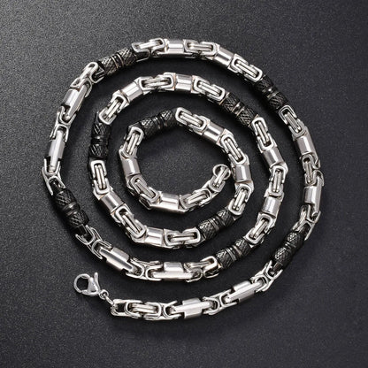 Couples Byzantine Chain Necklaces – His & Hers Stainless Steel Statement Jewelry