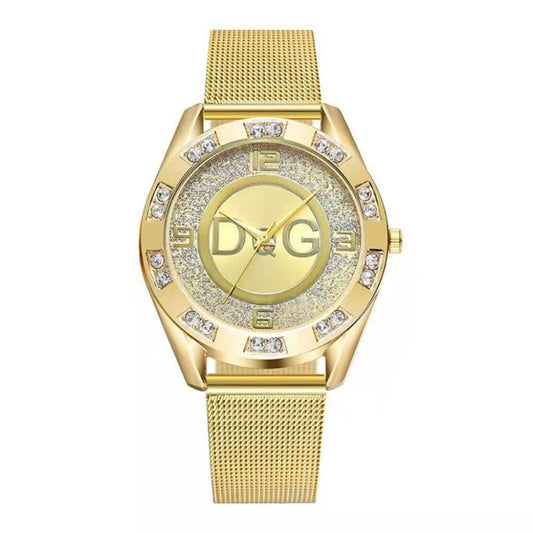 The Dolce Vida Diamond Accent Gold Mesh Women's Watch