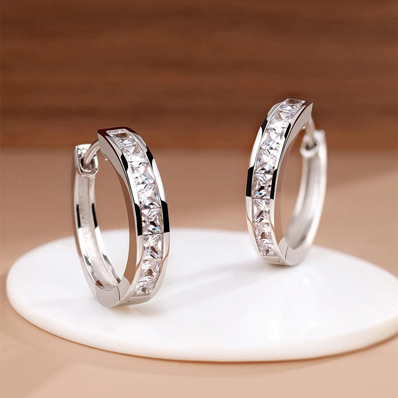 Sterling Silver Zircon Ball Stud Earrings – Exquisite and Elegant