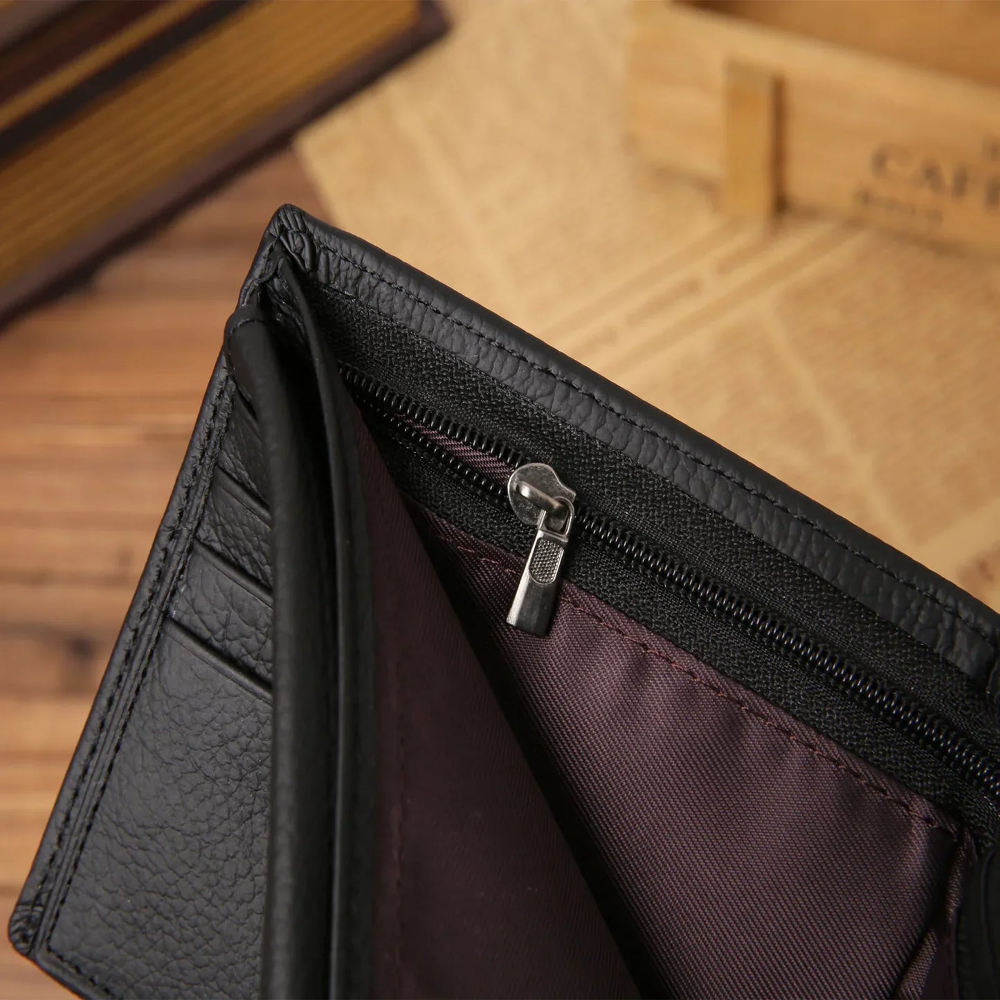 Premium Genuine Leather Men's Wallet – Compact Cowhide Bifold