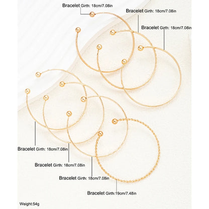 7-Piece Gold Punk Bracelet Set for Women – Streetwear Edge