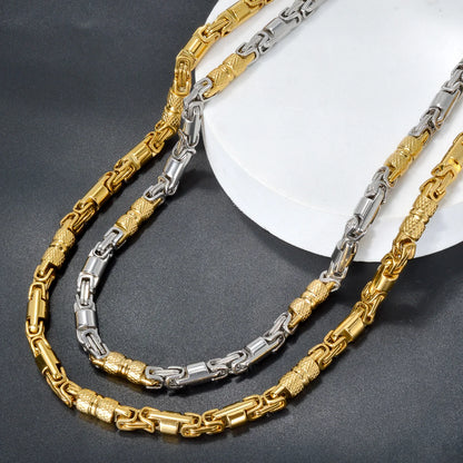 Couples Byzantine Chain Necklaces – His & Hers Stainless Steel Statement Jewelry