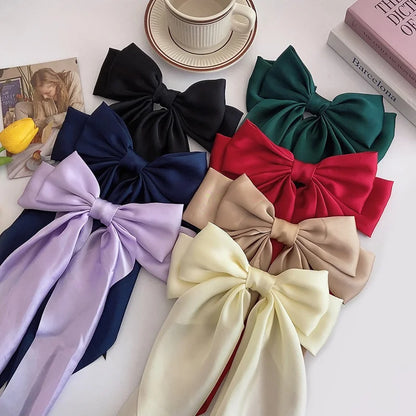 Ladies Elegant Bowknot Barrette Hair Ribbon