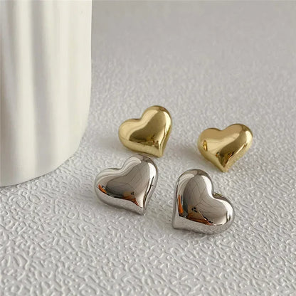 Lats Gold or Silver Heart Stud Earrings