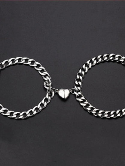 Roman Heart Crystal Chain Bracelet – Lovers' Edition