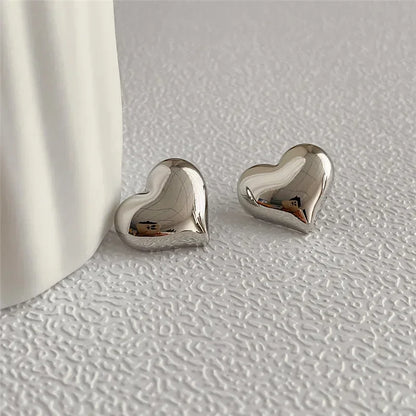 Lats Gold or Silver Heart Stud Earrings