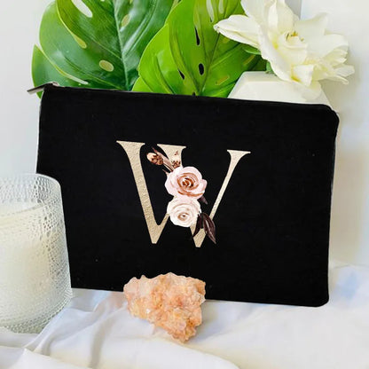 Floral Canvas Cosmetic Bag – Travel Makeup & Toiletry Pouch