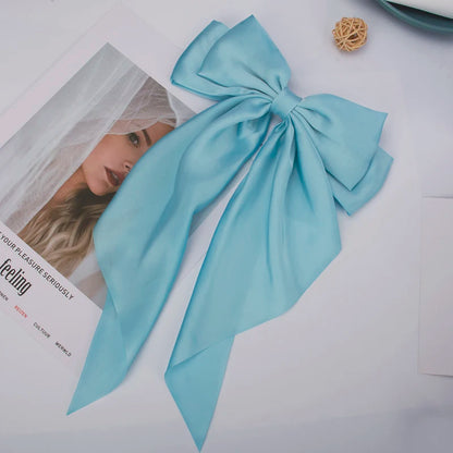 Ladies Elegant Bowknot Barrette Hair Ribbon