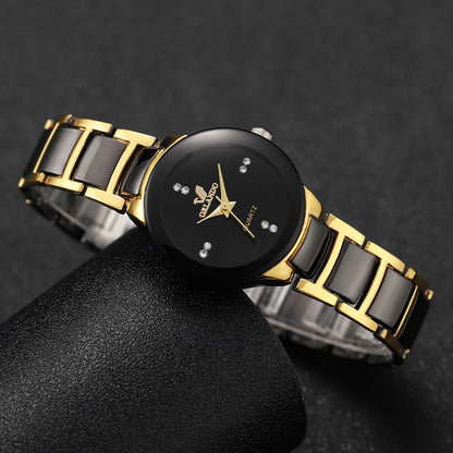 Elegant Couple’s Stainless Steel Watch Set – Fashion Quartz Collection