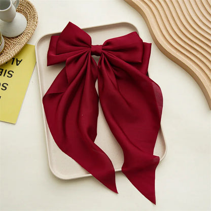 Ladies Elegant Bowknot Barrette Hair Ribbon
