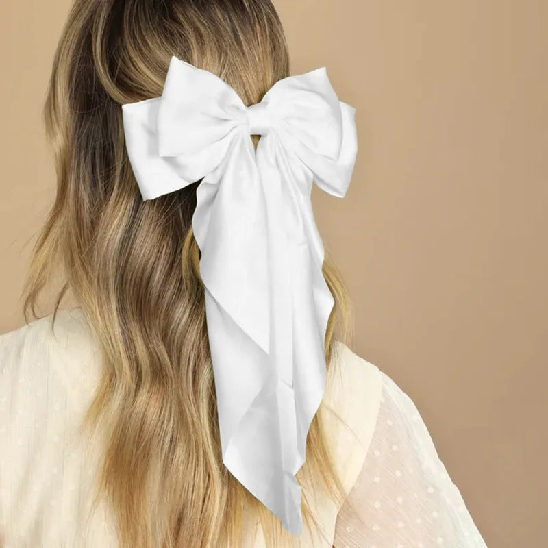 Ladies Elegant Bowknot Barrette Hair Ribbon