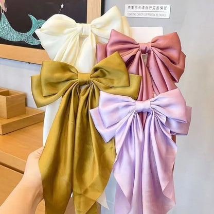 Ladies Elegant Bowknot Barrette Hair Ribbon