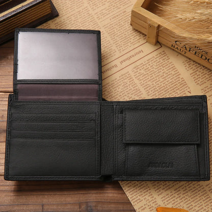 Premium Genuine Leather Men's Wallet – Compact Cowhide Bifold