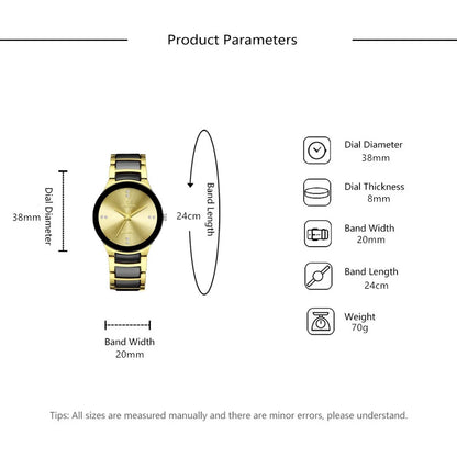Luxury Stainless Steel Quartz Watch – Bold and Sleek. For Ladies and Men.