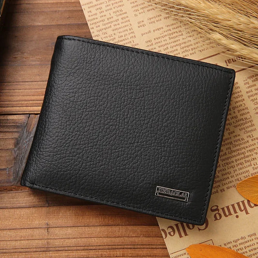 Premium Genuine Leather Men's Wallet – Compact Cowhide Bifold