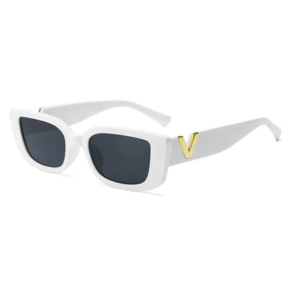 The Versacer'ed Cat Eye Rectangle Sunglasses – UV400 Retro Frame