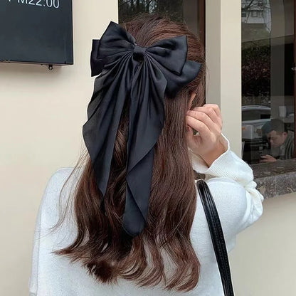 Ladies Elegant Bowknot Barrette Hair Ribbon