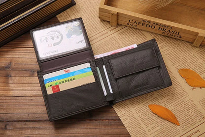 Premium Genuine Leather Men's Wallet – Compact Cowhide Bifold