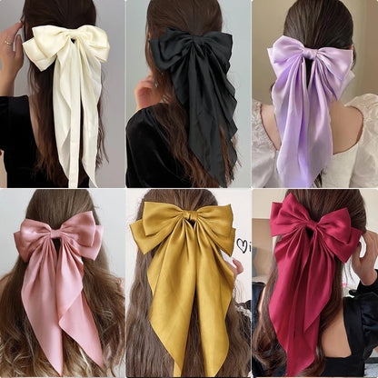Ladies Elegant Bowknot Barrette Hair Ribbon