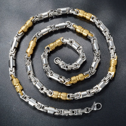 Couples Byzantine Chain Necklaces – His & Hers Stainless Steel Statement Jewelry