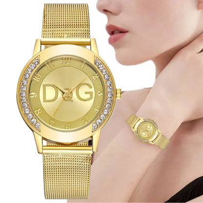 The Dolce Vida Diamond Accent Gold Mesh Women's Watch