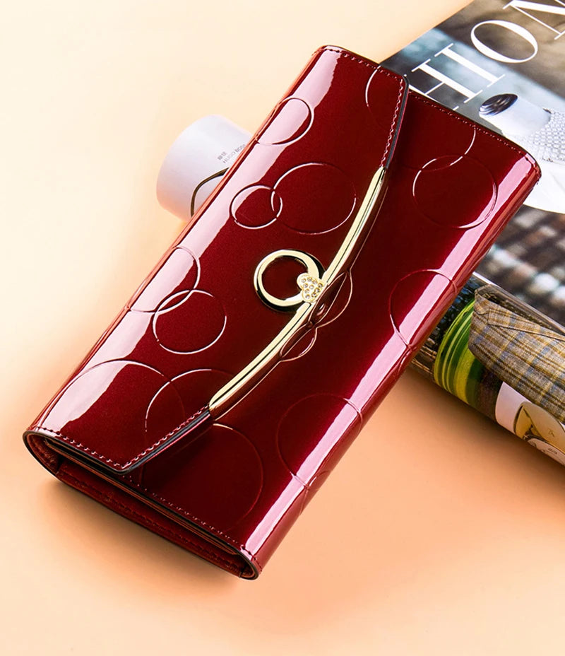 Luxury Leather Long Wallet – RFID Secure with Phone and Card Pockets